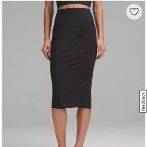 Lululemon Nulu Slim-fit High-rise Midi Skirt Black
